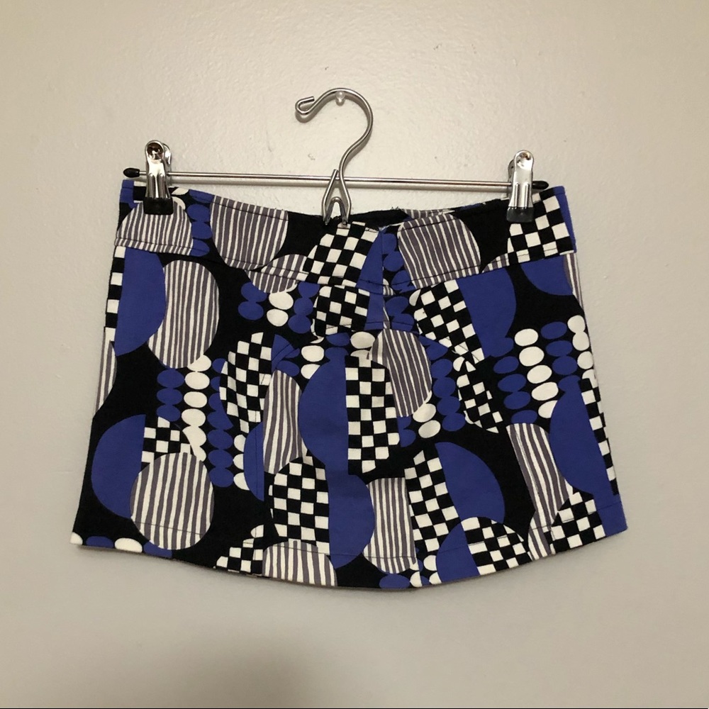 geo print mini skirt